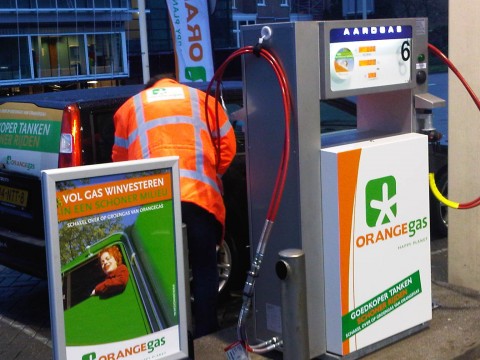 orangegas, tanken, groengas