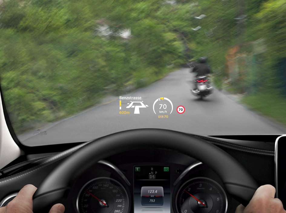 Head-up display, Mercedes-Benz, nieuwe C-Klasse